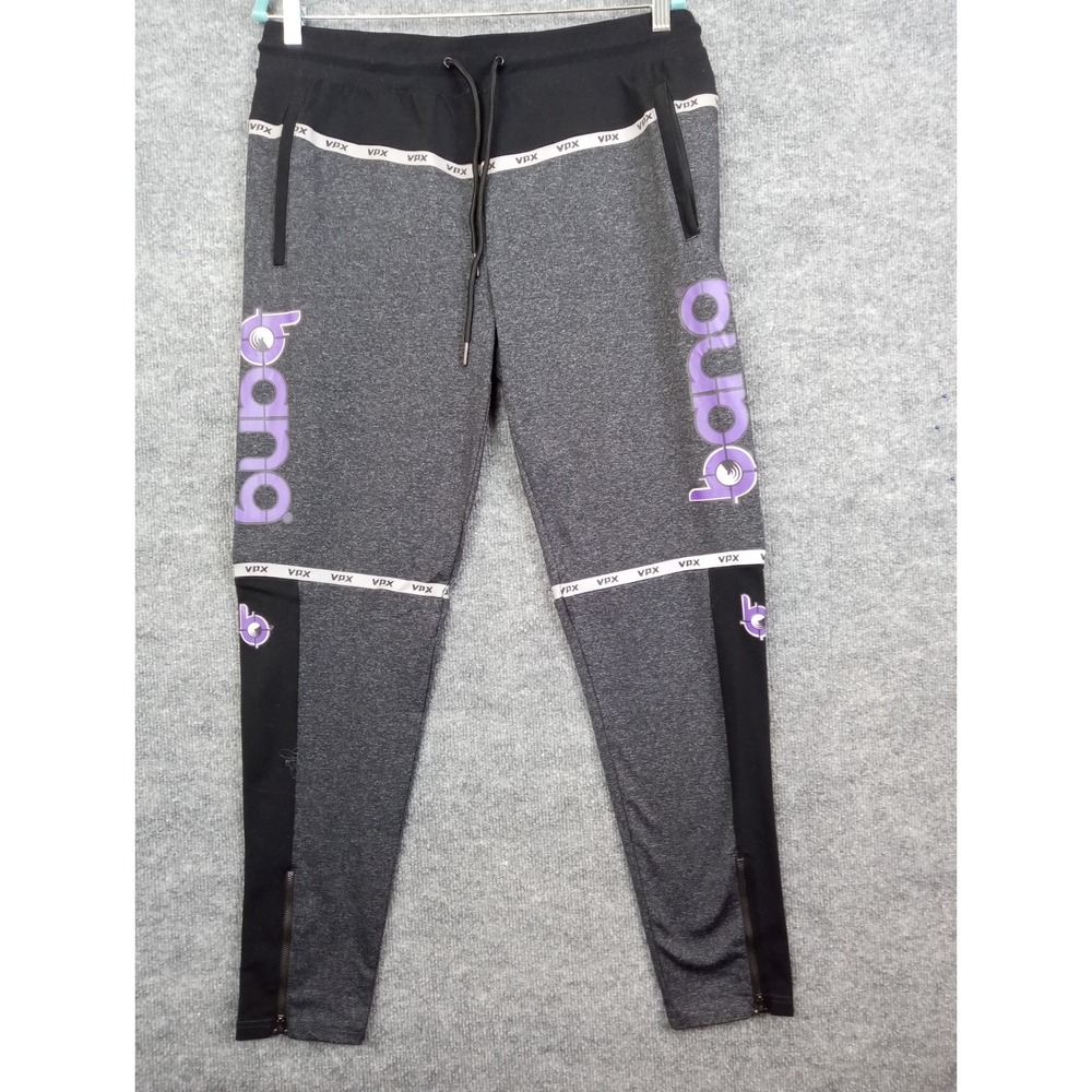 Bang‎ Revolution Mens XL Jogger Pants Gray Black Vpx Banded Drawstring Zip Ankle